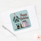 Bluetick Coonhound hond kleurrijk Vierkante Sticker (Envelop)