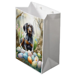 Bluetick Coonhound-hond met Pasen Eieren Vakantie  Medium Cadeauzakje