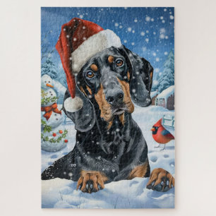 Bluetick Coonhound Hond Winter Wonderland Kerstmis Legpuzzel