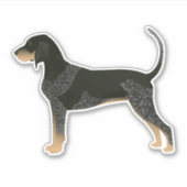 Bluetick Coonhound Hondenras Side Uitzicht Silhoue Sticker (Voorkant)