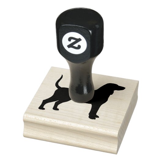 Bluetick Coonhound Hondenras Silhouette Rubberstempel (Stempel)