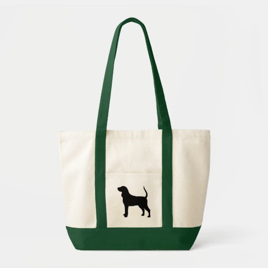 Bluetick Coonhound Hondenras Silhouette Tote Bag (Voorkant)