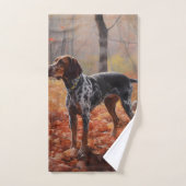 Bluetick Coonhound in Herfstbladeren Herfst Inspir Bad Handdoek (Handdoek)
