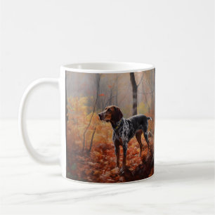 Bluetick Coonhound in Herfstbladeren Herfst Inspir Koffiemok