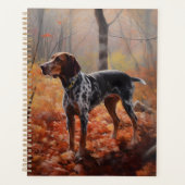 Bluetick Coonhound in Herfstbladeren Herfst Inspir Planner (Voorkant)
