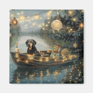 Bluetick Coonhound Kerst Feestelijke Reis Magneet