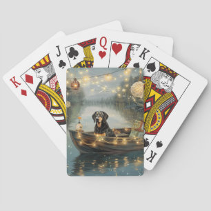 Bluetick Coonhound Kerst Feestelijke Reis Pokerkaarten