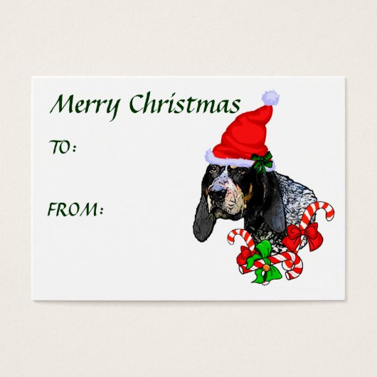 Bluetick Coonhound-kerstcadeaulabel Visitekaartjes (Voorkant)