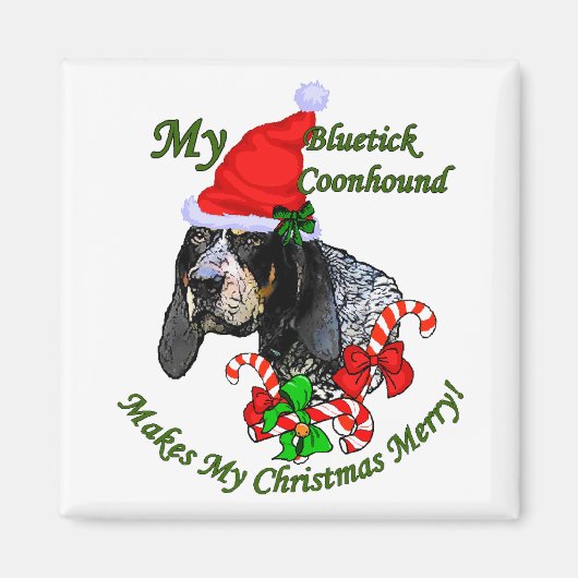 Bluetick Coonhound-kerstcadeautjes Magneet (Voorkant)
