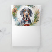 Bluetick Coonhound Kerstkrans Feestelijke Pup Kaart (Binnen)