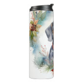 Bluetick Coonhound Kerstkrans Feestelijke Pup Thermosbeker (Gedraaid links)