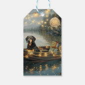 Bluetick Coonhound Kerstmis feestelijke reis Cadeaulabel (Achterkant)