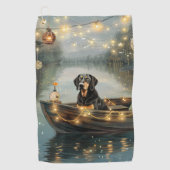Bluetick Coonhound Kerstmis feestelijke reis Golfhanddoek (Voorkant)