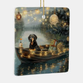 Bluetick Coonhound Kerstmis feestelijke reis Keramisch Ornament (Rechts)