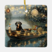 Bluetick Coonhound Kerstmis feestelijke reis Keramisch Ornament (Voorkant)