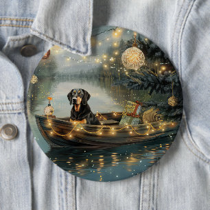 Bluetick Coonhound Kerstmis feestelijke reis Ronde Button 6,0 Cm