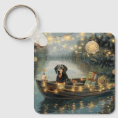 Bluetick Coonhound Kerstmis feestelijke reis Sleutelhanger (Voorkant)