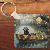 Bluetick Coonhound Kerstmis feestelijke reis Sleutelhanger (Voorkant)