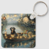 Bluetick Coonhound Kerstmis feestelijke reis Sleutelhanger (Achterkant)