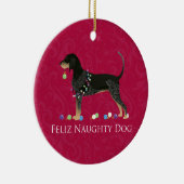 Bluetick Coonhound Kerstmis Keramisch Ornament (Rechts)