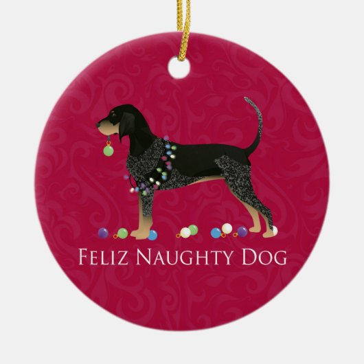 Bluetick Coonhound Kerstmis Keramisch Ornament (Voorkant)