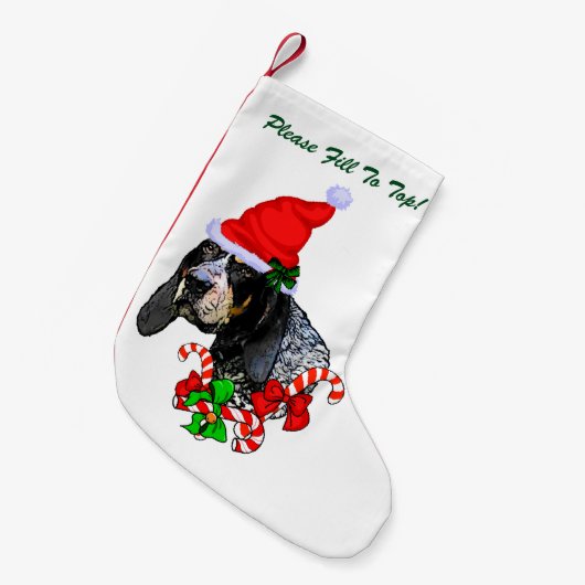 Bluetick Coonhound Kerstmis Kleine Kerstsok (Voorkant (Hangend))