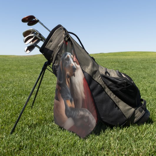 Bluetick Coonhound met Kerstman Kerstmis Golfhanddoek (Groen)