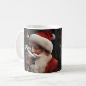 Bluetick Coonhound met Kerstman Kerstmis Koffiemok (Voorkant links)