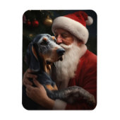 Bluetick Coonhound met Kerstman Kerstmis Magneet (Verticaal)