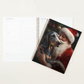 Bluetick Coonhound met Kerstman Kerstmis Planner (Display)