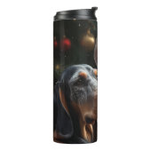 Bluetick Coonhound met Kerstman Kerstmis Thermosbeker (Gedraaid links)