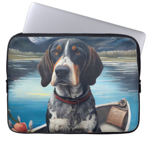 Bluetick Coonhound op een peddel: Een Schilderacht Laptop Sleeve