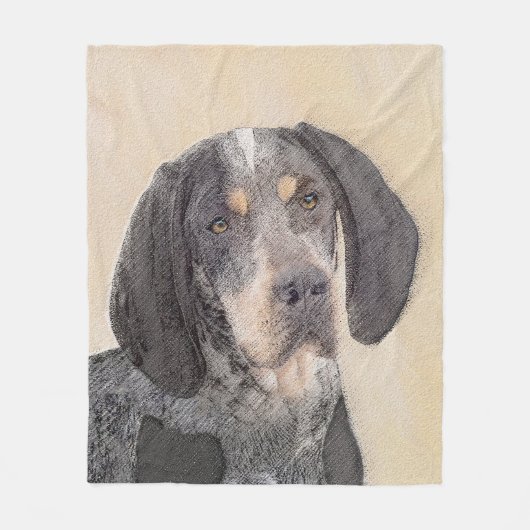 Bluetick Coonhound Painting - Cute Original Dog Ar Fleece Deken (Voorkant)