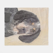 Bluetick Coonhound Painting - Cute Original Dog Ar Fleece Deken (Voorkant (Horizontaal))