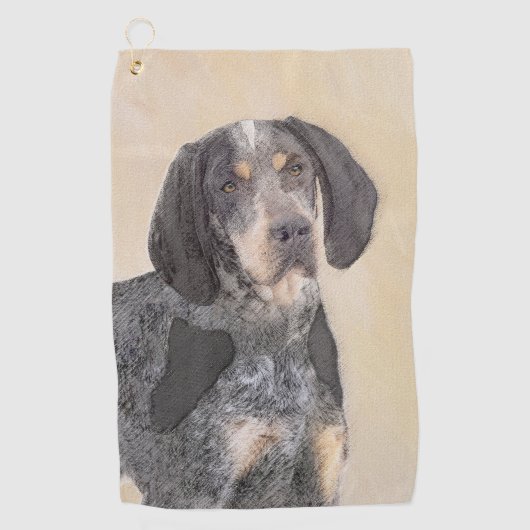 Bluetick Coonhound Painting - Cute Original Dog Ar Golfhanddoek (Voorkant)