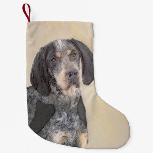Bluetick Coonhound Painting - Cute Original Dog Ar Kleine Kerstsok
