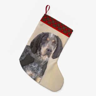 Bluetick Coonhound Painting - Cute Original Dog Ar Kleine Kerstsok