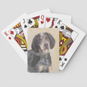 Bluetick Coonhound Painting - Cute Original Dog Ar Pokerkaarten