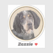 Bluetick Coonhound Painting - Cute Original Dog Ar Sticker (Vel)