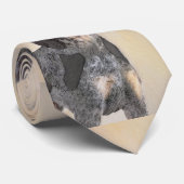 Bluetick Coonhound Painting - Cute Original Dog Ar Stropdas (Opgerold)