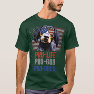 Bluetick Coonhound Pro Life Pro God Pro Dogs Premi T-shirt