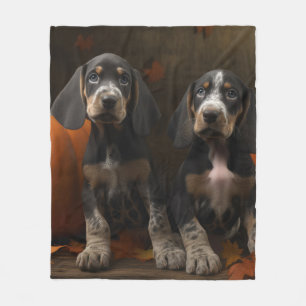 Bluetick Coonhound Puppy Herfst Delight Pompoen Fleece Deken
