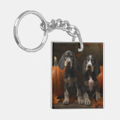 Bluetick Coonhound Puppy Herfst Delight Pompoen Sleutelhanger (Voorkant Links)