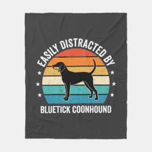 Bluetick Coonhound Retro Zonsondergang Hond Fleece Deken