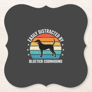 Bluetick Coonhound Retro Zonsondergang Hond Kartonnen Onderzetters