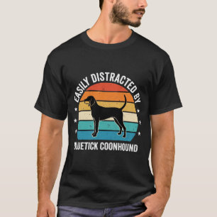 Bluetick Coonhound Retro Zonsondergang Hond T-shirt