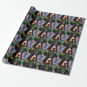 Bluetick Coonhound rijdt op fiets St. Patrick's Da Cadeaupapier