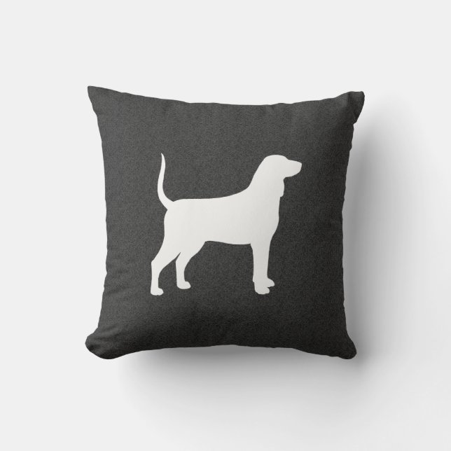 Bluetick Coonhound Silhouet Kussen (Voorkant)