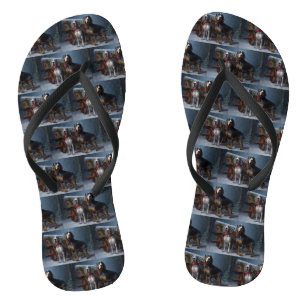Bluetick Coonhound Sneeuw slee Kerstmis decoratie Teenslippers