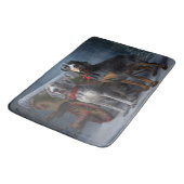 Bluetick Coonhound Snowy Sleigh Kerst Decor Badmat (Gekanteld)